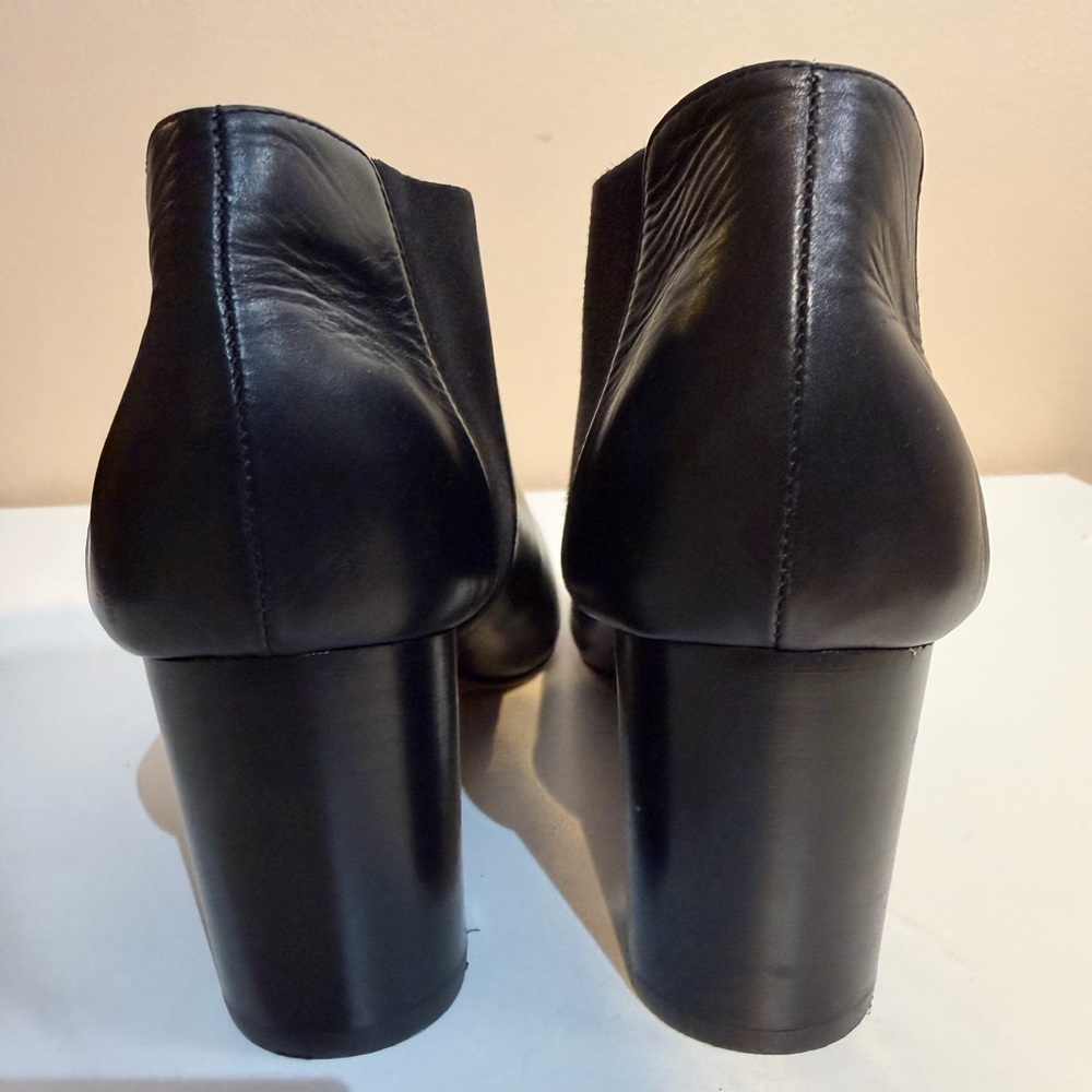 Aquatalia Black Leather Peep-Toe Ankle Booties - Picture 6 of 7
